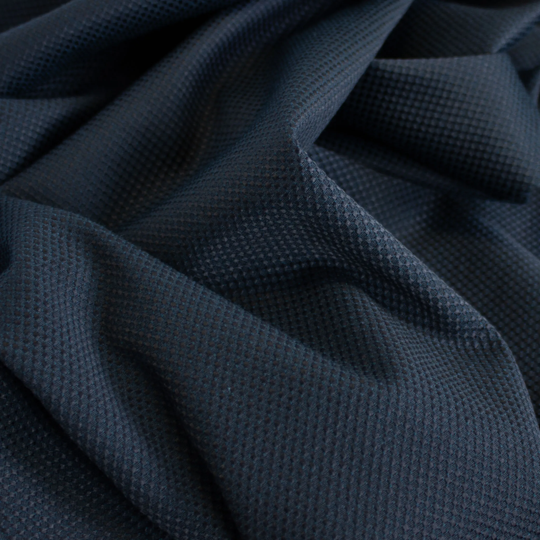 Licht elastische piqué in katoen / polyester mengeling - donkerblauw - A La Ville